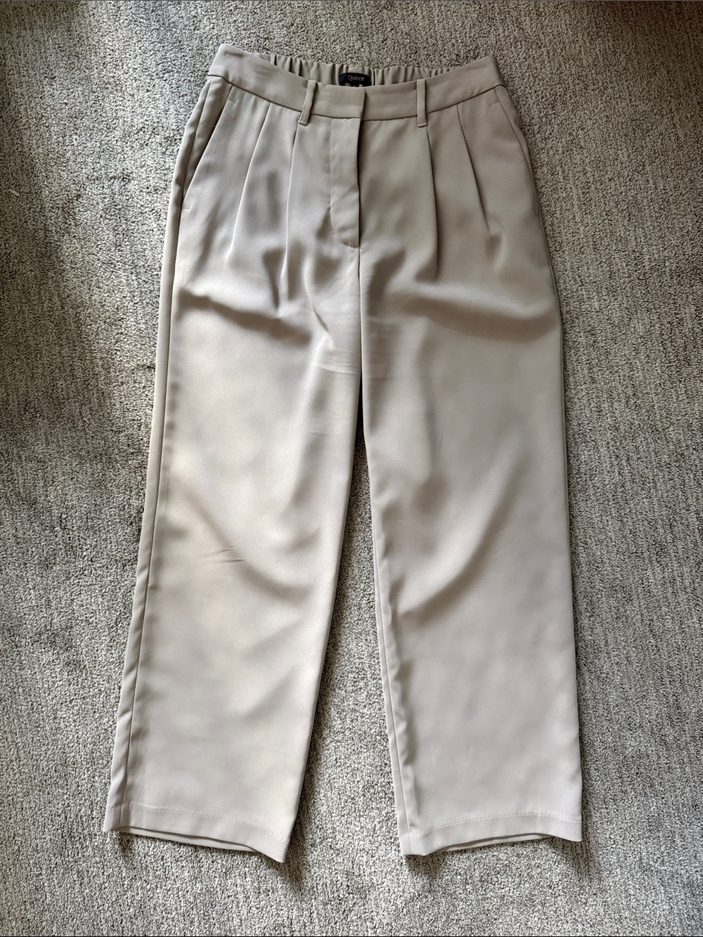 Quince Women's Pleated Trousers in Light Beige